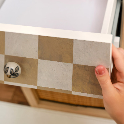 Furniture vinyl wrap Mustard checkerboard