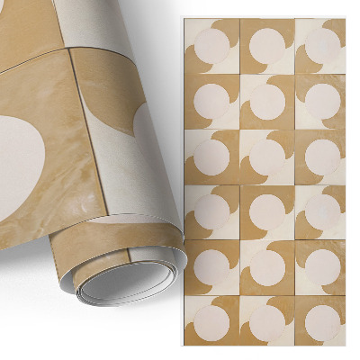 Self-adhesive furniture wrap Mustard shapes