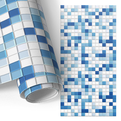 Self-adhesive furniture wrap Blue mosaic