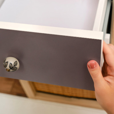 Self-adhesive furniture wrap Gray color