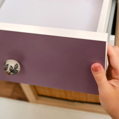 Self-adhesive furniture wrap Purple color