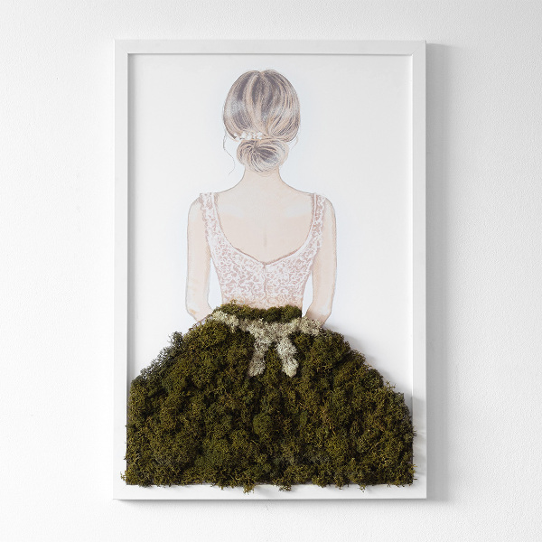 Moss wall art Ballerina