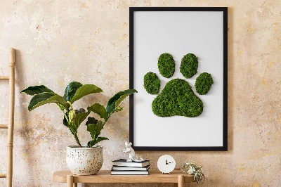 Living moss wall art Paw print