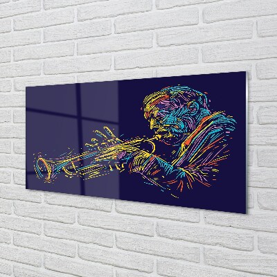 Glass print Trumpet man