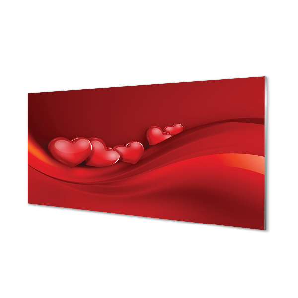 Glass print Background red heart