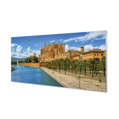 Glass print Spain palm of the gothic cathedral
