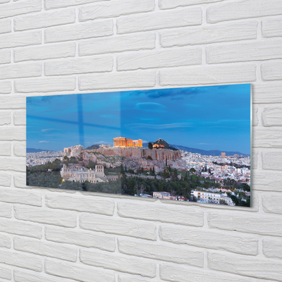 Glass print Greece panorama of athens