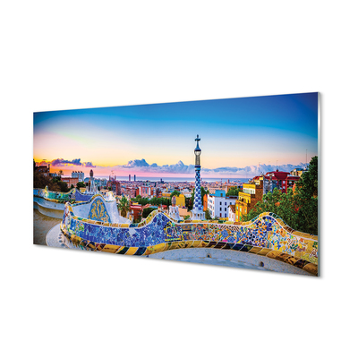 Glass print Spain panorama of the city