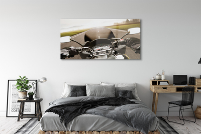 Glass print Motorcycle road high in the sky