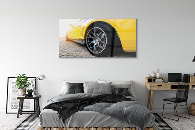 Glass print Yellow car