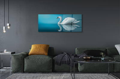 Glass print Swan in the water