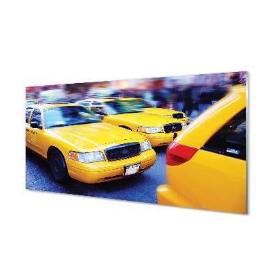 Glass print City yellow cab