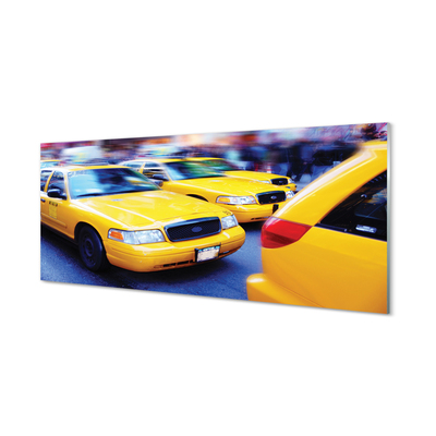 Glass print City yellow cab