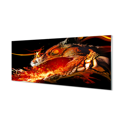 Glass print Fire-breathing dragon
