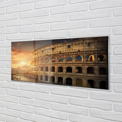 Glass print Sunset rome colosseum