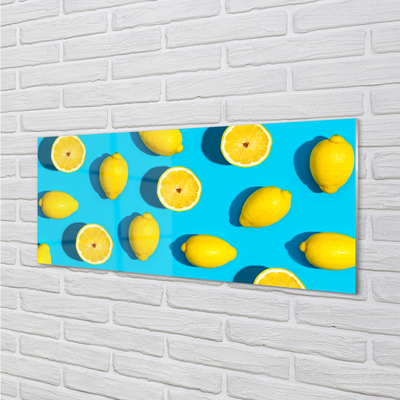 Glass print Lemons on a blue background