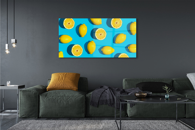 Glass print Lemons on a blue background