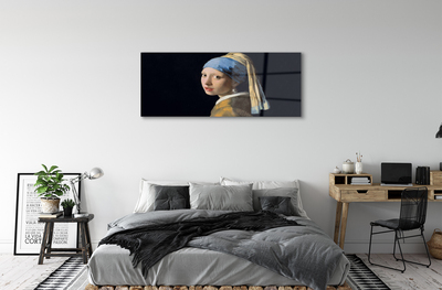Glass print Art girl with a pearl earring