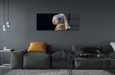 Glass print Art girl with a pearl earring