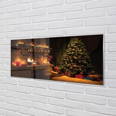 Glass print Christmas decorations fireplace gifts