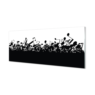 Glass print Black and white notes