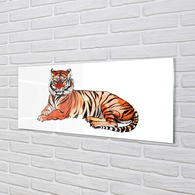 Glass print Painted tiger