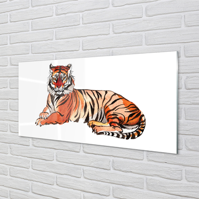 Glass print Painted tiger