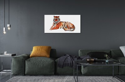 Glass print Painted tiger