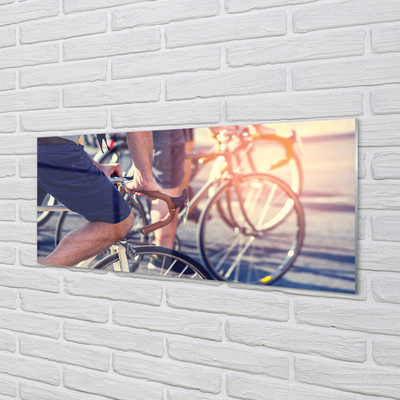 Glass print Cyclists