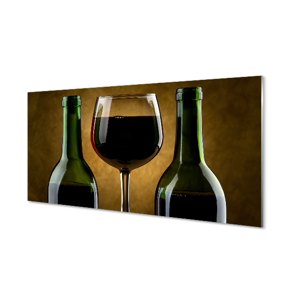 Glass print 2 wine glass bottles