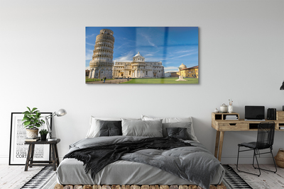 Glass print Italy tower of pisa cathedral