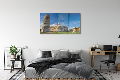 Glass print Italy tower of pisa cathedral