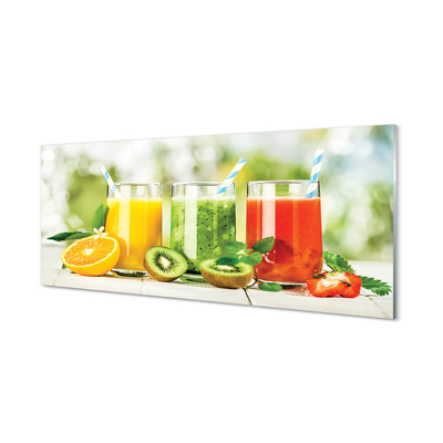 Glass print Cocktails erdbeerkiwi