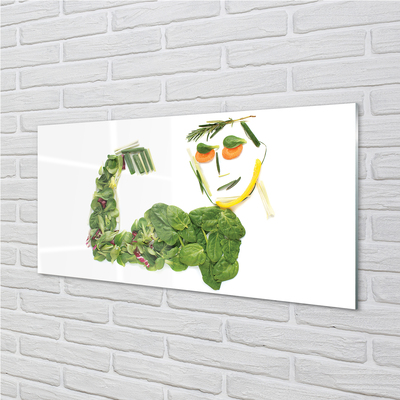 Glass print Character with vegetables