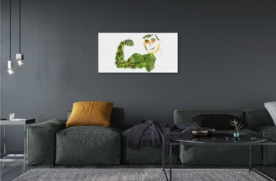 Glass print Character with vegetables