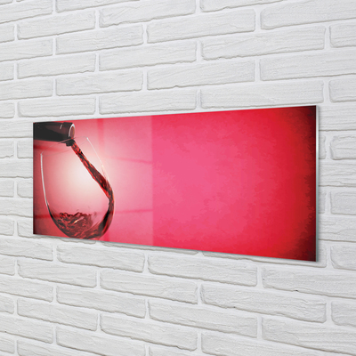 Glass print Red glass background on the left side