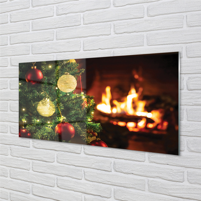Glass print Branches fireplace flitter