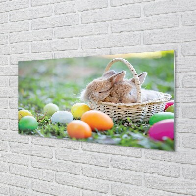 Glass print Eggs rabbit