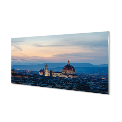 Glass print Italy cathedral panoramic night