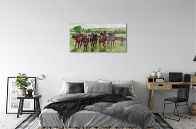 Glass print Riding on horseback art