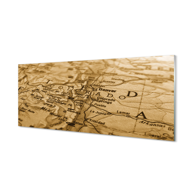 Glass print Old map