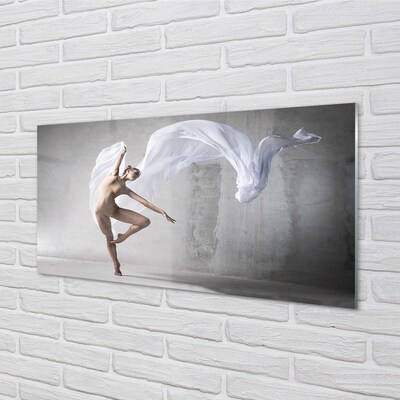 Glass print Woman dancing white material