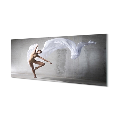 Glass print Woman dancing white material