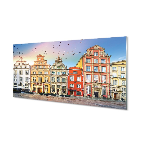 Glass print Gdansk old town building