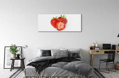 Glass print Strawberries on white background