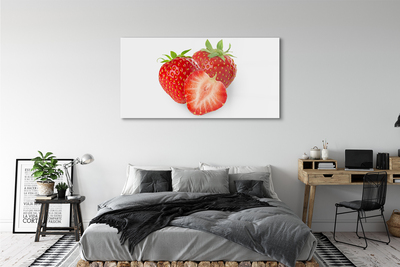 Glass print Strawberries on white background