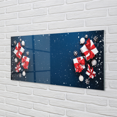 Glass print The gifts snow