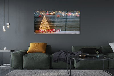 Glass print Christmas tree decorations card