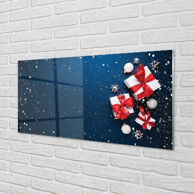 Glass print The gifts snow