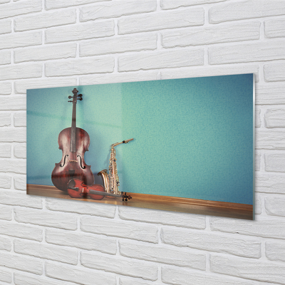 Glass print Violin trumpet